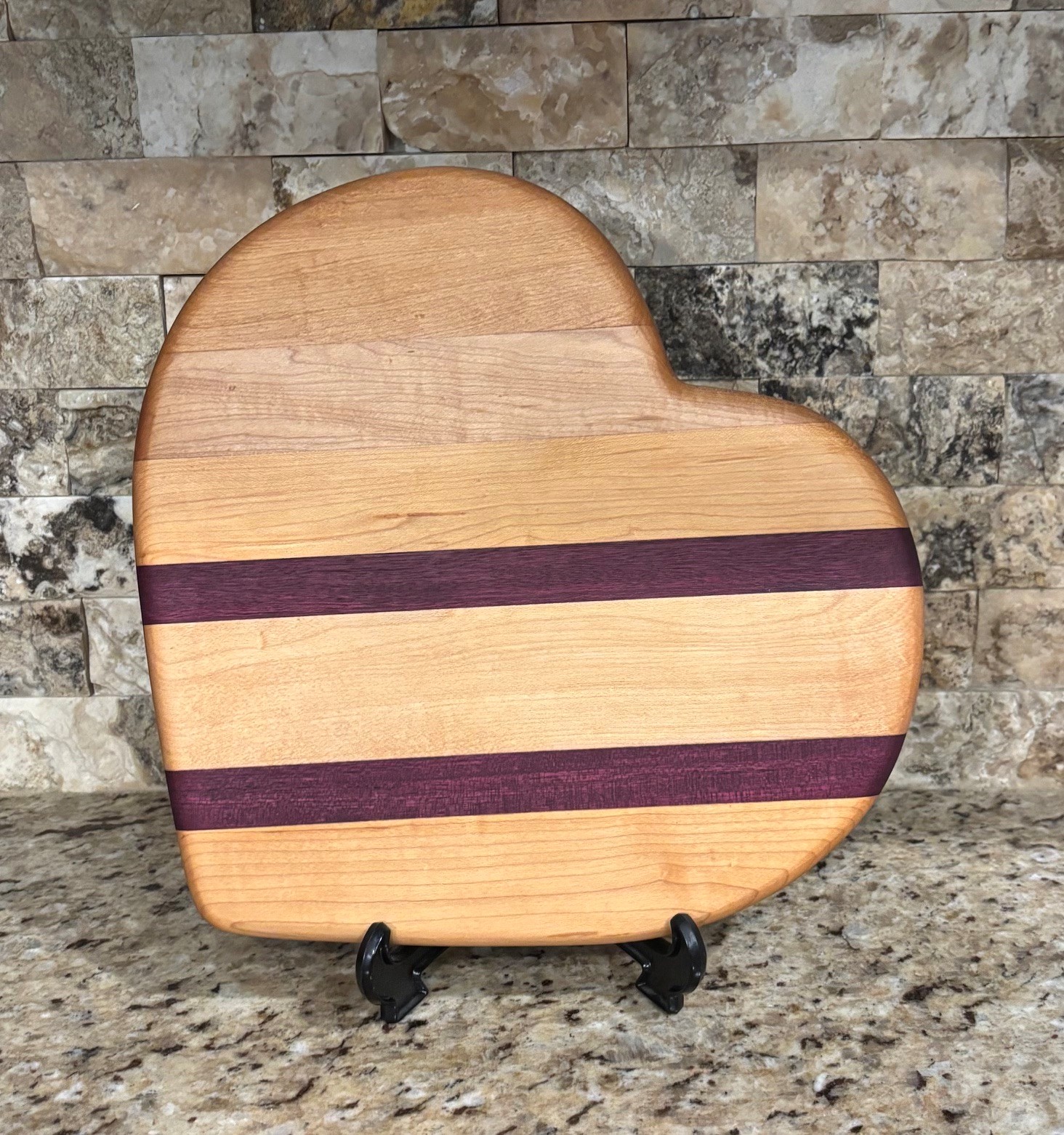 12" Rock Maple & Purpleheart Heart